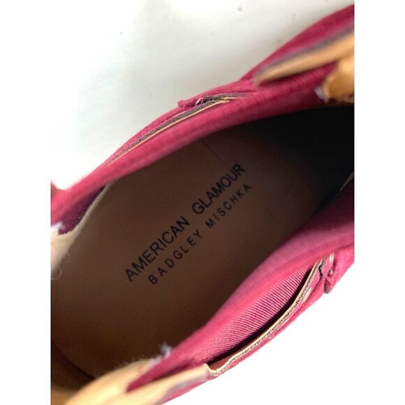 Badgley Mischka Merlot Grommet Trimmed Suede Booties Size 8 - Picture 5 of 6